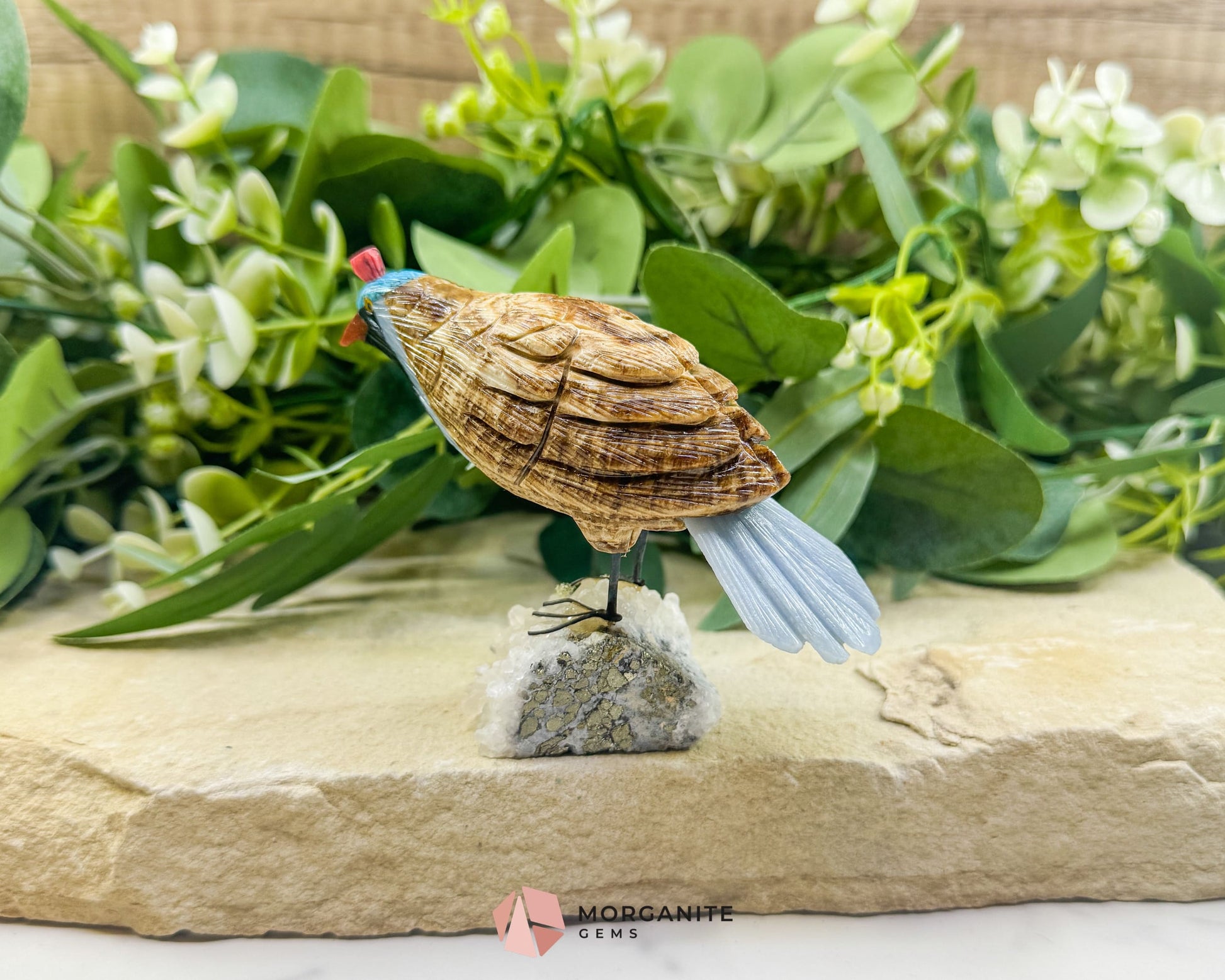 Quail Multi‑Stone Carving No. 3 – 3″ × 4.3″ × 2″ | 6 oz Hand‑Carved Figurine - Metaphysical Crystals