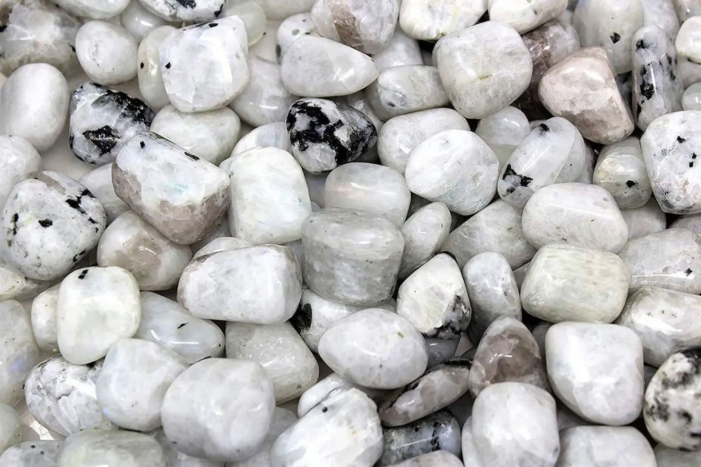 Rainbow Moonstone Tumbled Crystal for Altar and Sacral Chakra Meditation for Strength-Morganite Gems