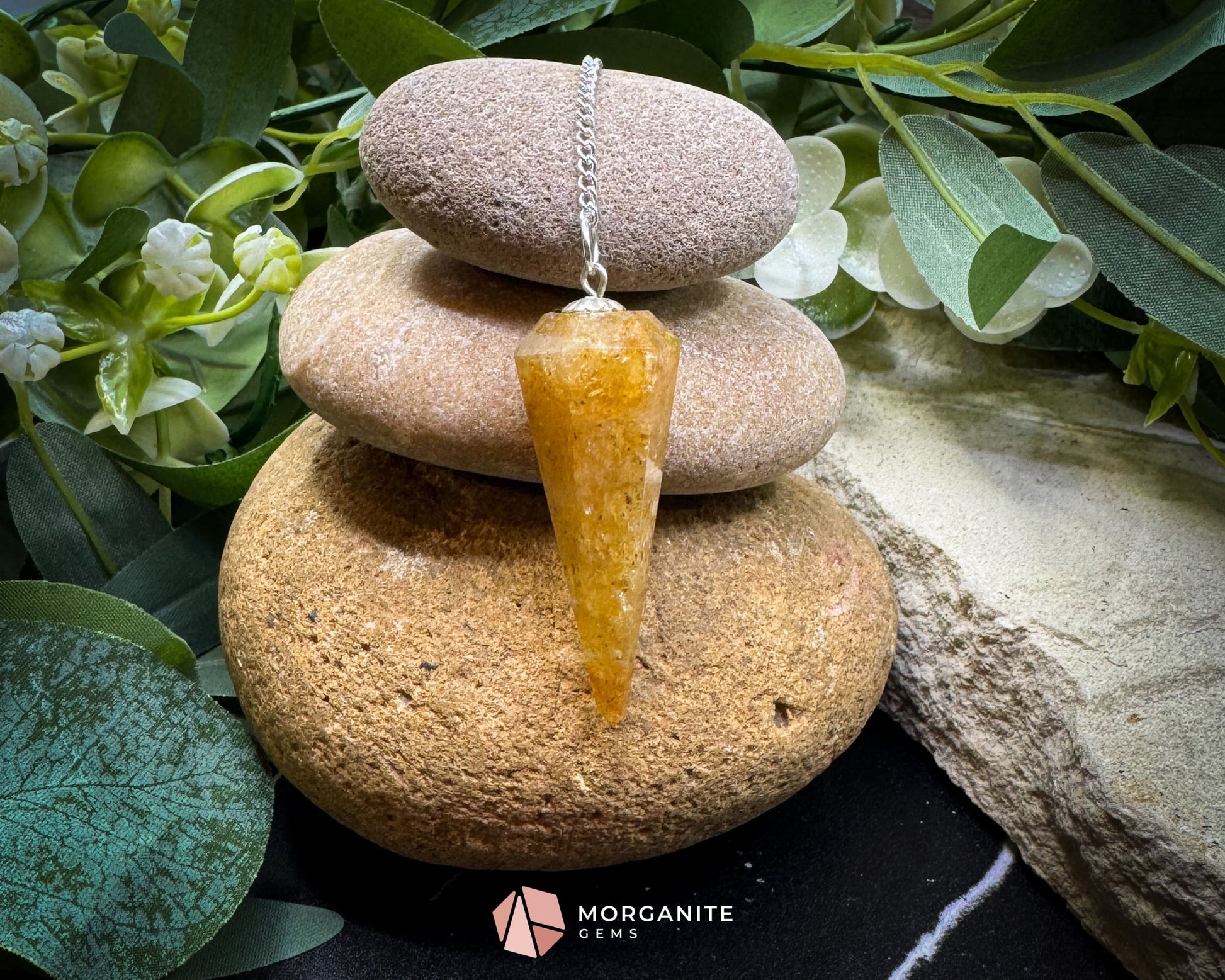 Rare Citrine Crystal Pendulum | Manifestation Clarity & Solar Energy - Metaphysical Crystals