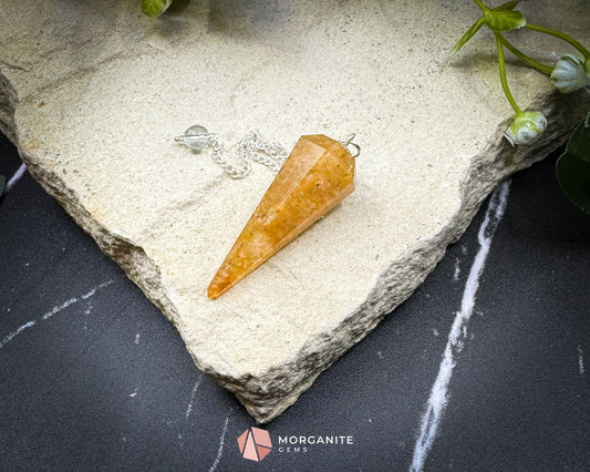 Rare Citrine Crystal Pendulum | Manifestation Clarity & Solar Energy - Metaphysical Crystals