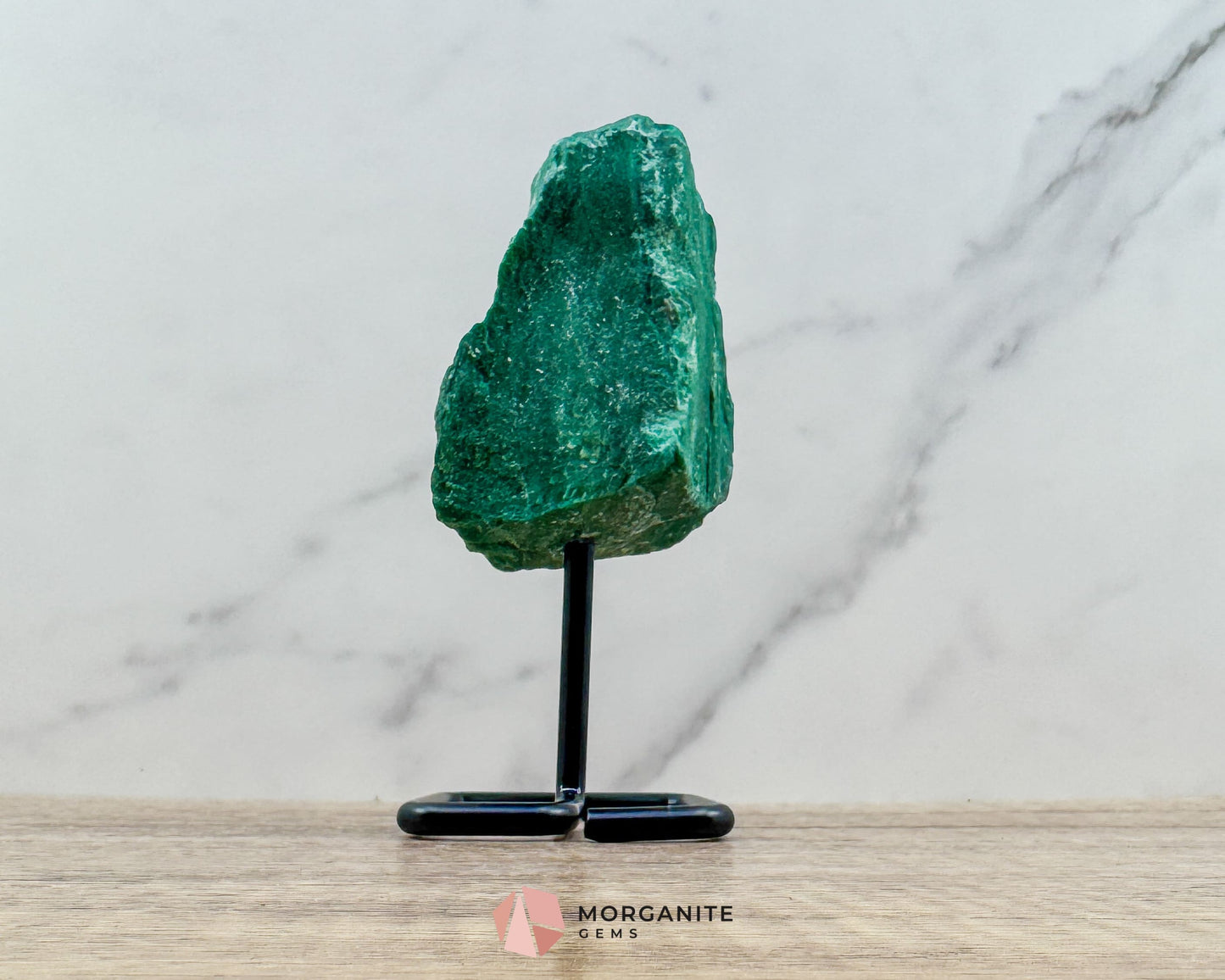 Raw Buddstone Specimen on Metal Stand – Natural African Jade for Strength & Balance - Metaphysical Crystals