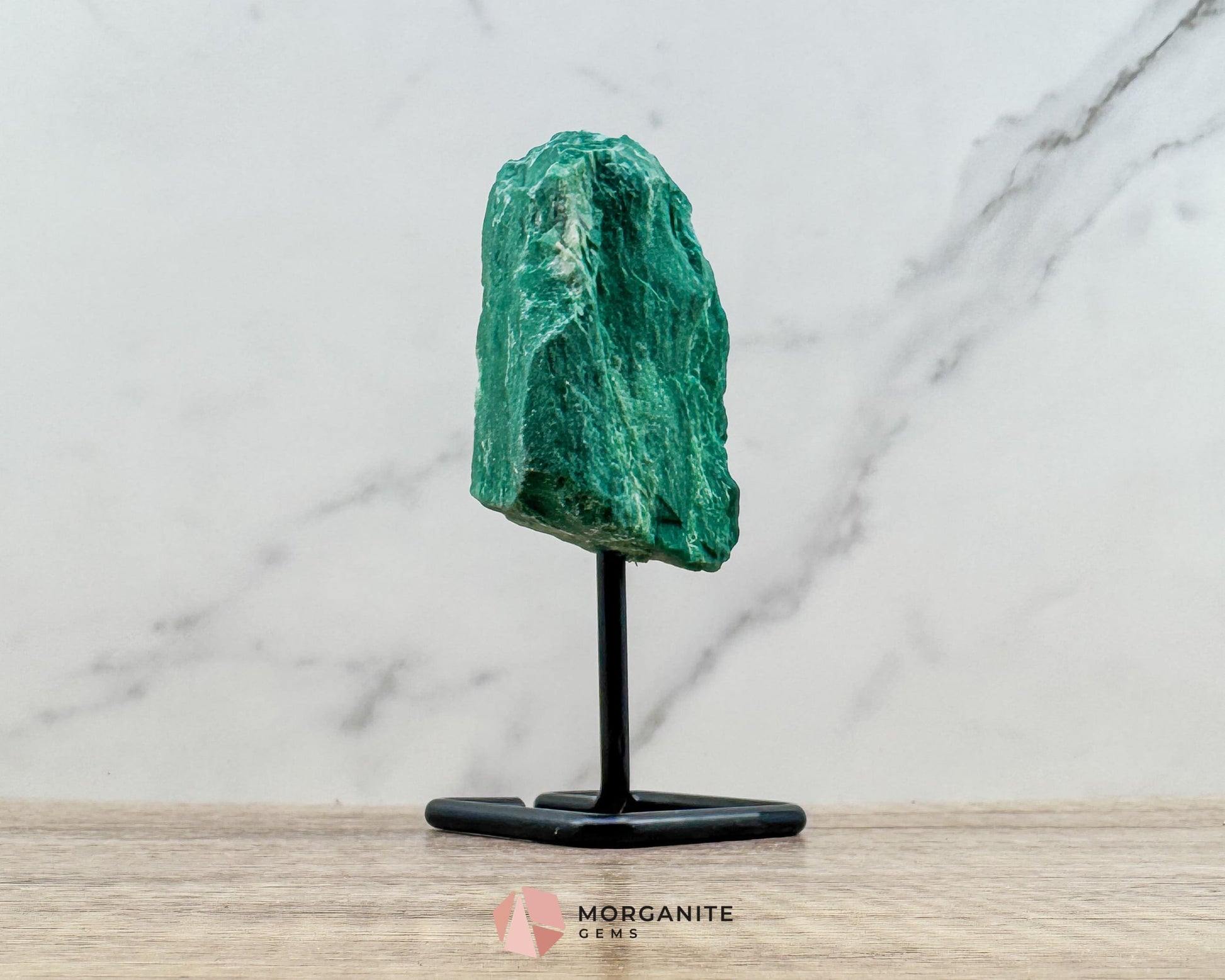 Raw Buddstone Specimen on Metal Stand – Natural African Jade for Strength & Balance - Metaphysical Crystals