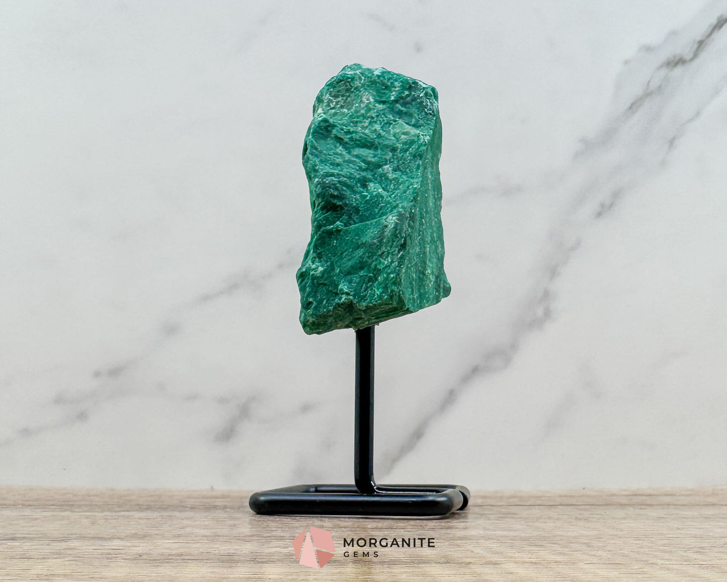 Raw Buddstone Specimen on Metal Stand – Natural African Jade for Strength & Balance - Metaphysical Crystals