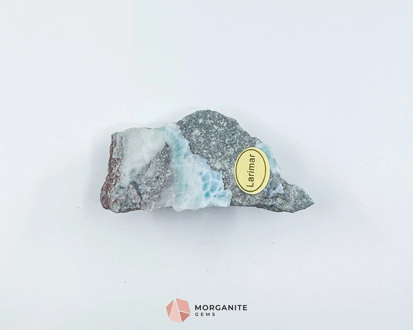 Raw Larimar with One Polished Side No. 11 | Rare Dominican Stone of Atlantis Crystal for Peace Expression & Emotional