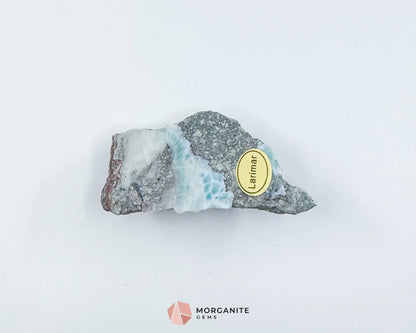 Raw Larimar with One Polished Side No. 11 | Rare Dominican Stone of Atlantis Crystal for Peace Expression & Emotional