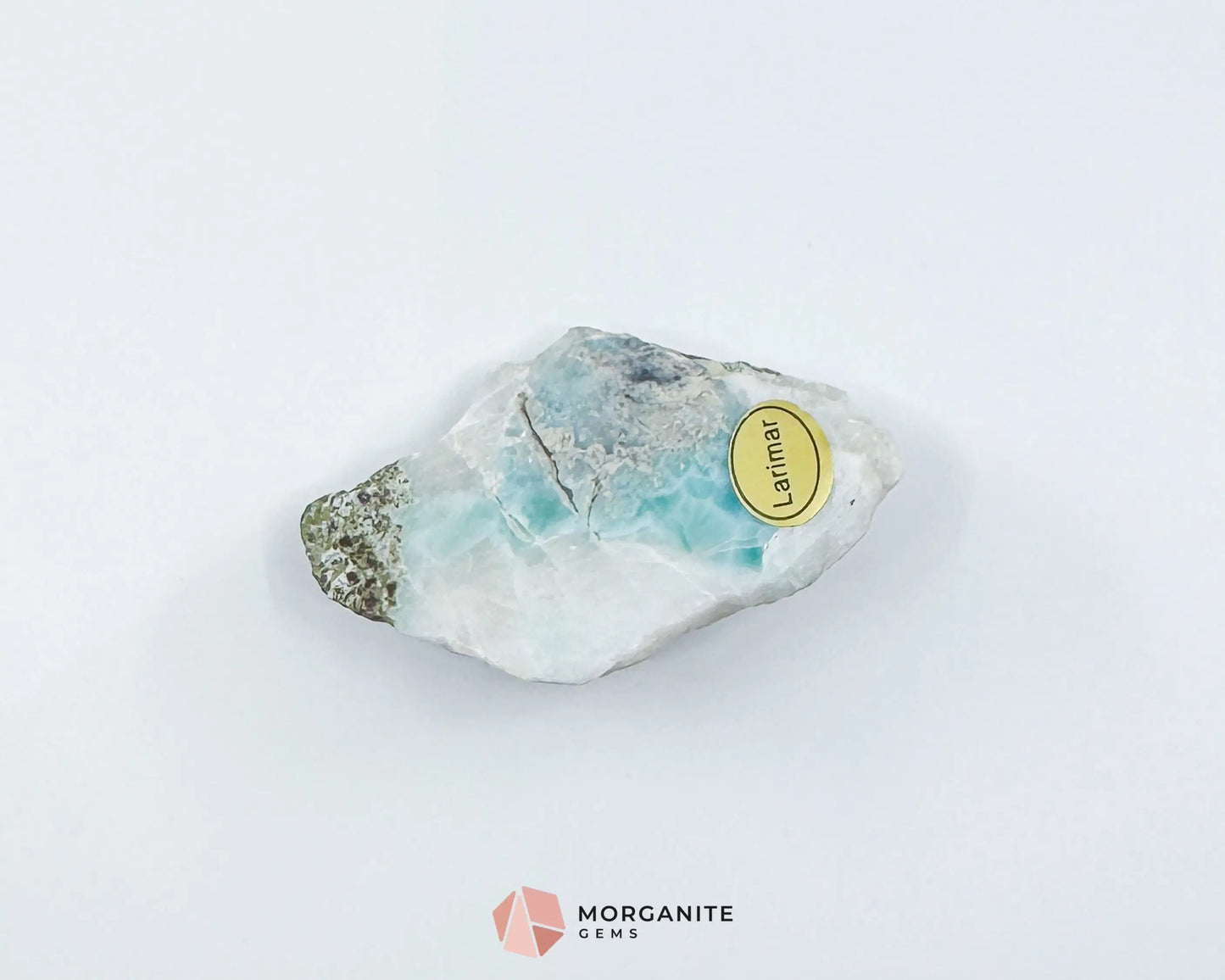 Raw Larimar with One Polished Side No. 13 | Rare Dominican Stone of Atlantis Crystal for Communication & Emotional