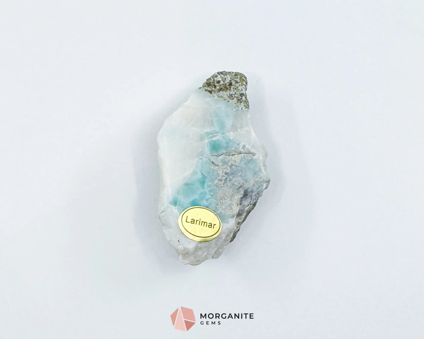 Raw Larimar with One Polished Side No. 13 | Rare Dominican Stone of Atlantis Crystal for Communication & Emotional