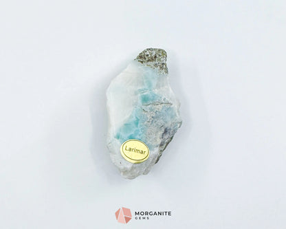 Raw Larimar with One Polished Side No. 13 | Rare Dominican Stone of Atlantis Crystal for Communication & Emotional