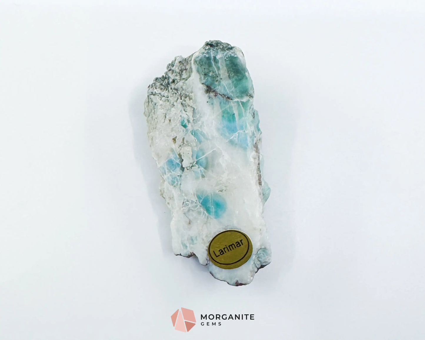 Raw Larimar with One Polished Side No. 17 | Rare Dominican Stone of Atlantis Crystal for Peace Healing & Feminine