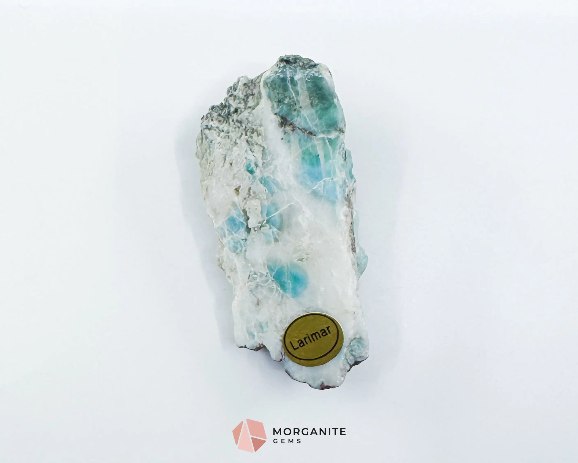 Raw Larimar with One Polished Side No. 17 | Rare Dominican Stone of Atlantis Crystal for Peace Healing & Feminine