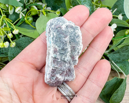 Raw Larimar with One Polished Side No. 17 | Rare Dominican Stone of Atlantis Crystal for Peace Healing & Feminine