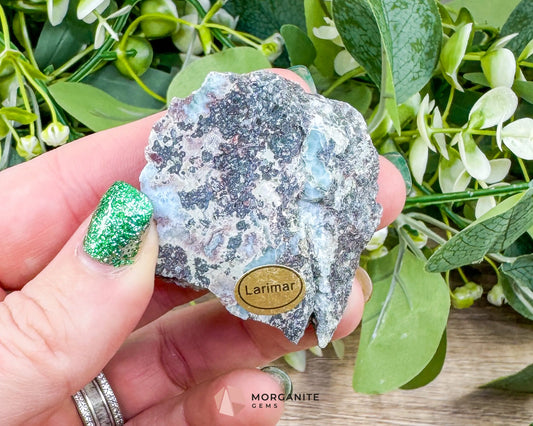 Raw Larimar with One Polished Side – No. 2 | Rare Caribbean “Stone of Atlantis” - Metaphysical Crystals