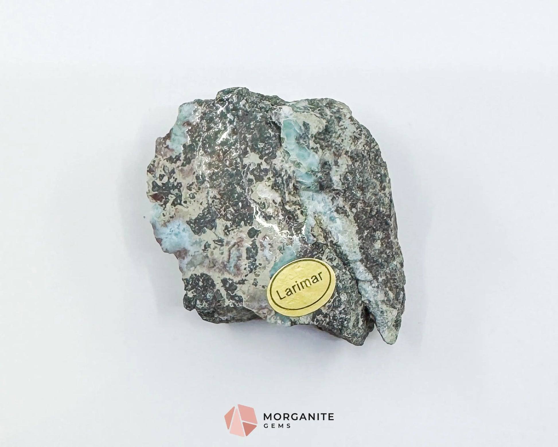 Raw Larimar with One Polished Side – No. 2 | Rare Caribbean “Stone of Atlantis” - Metaphysical Crystals