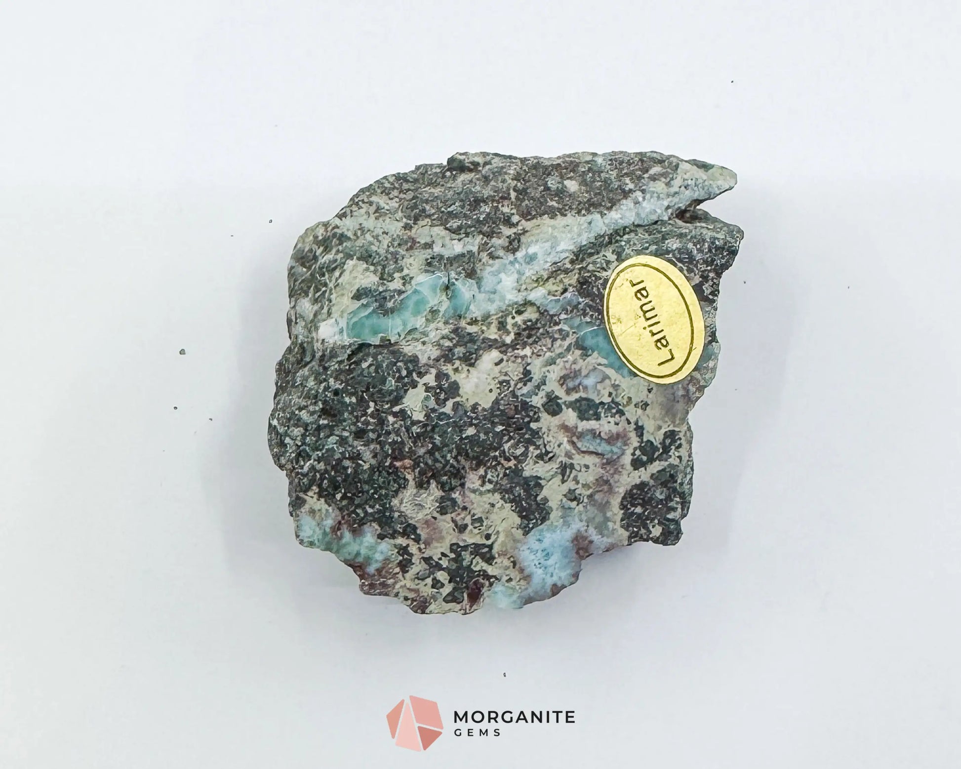 Raw Larimar with One Polished Side – No. 2 | Rare Caribbean “Stone of Atlantis” - Metaphysical Crystals