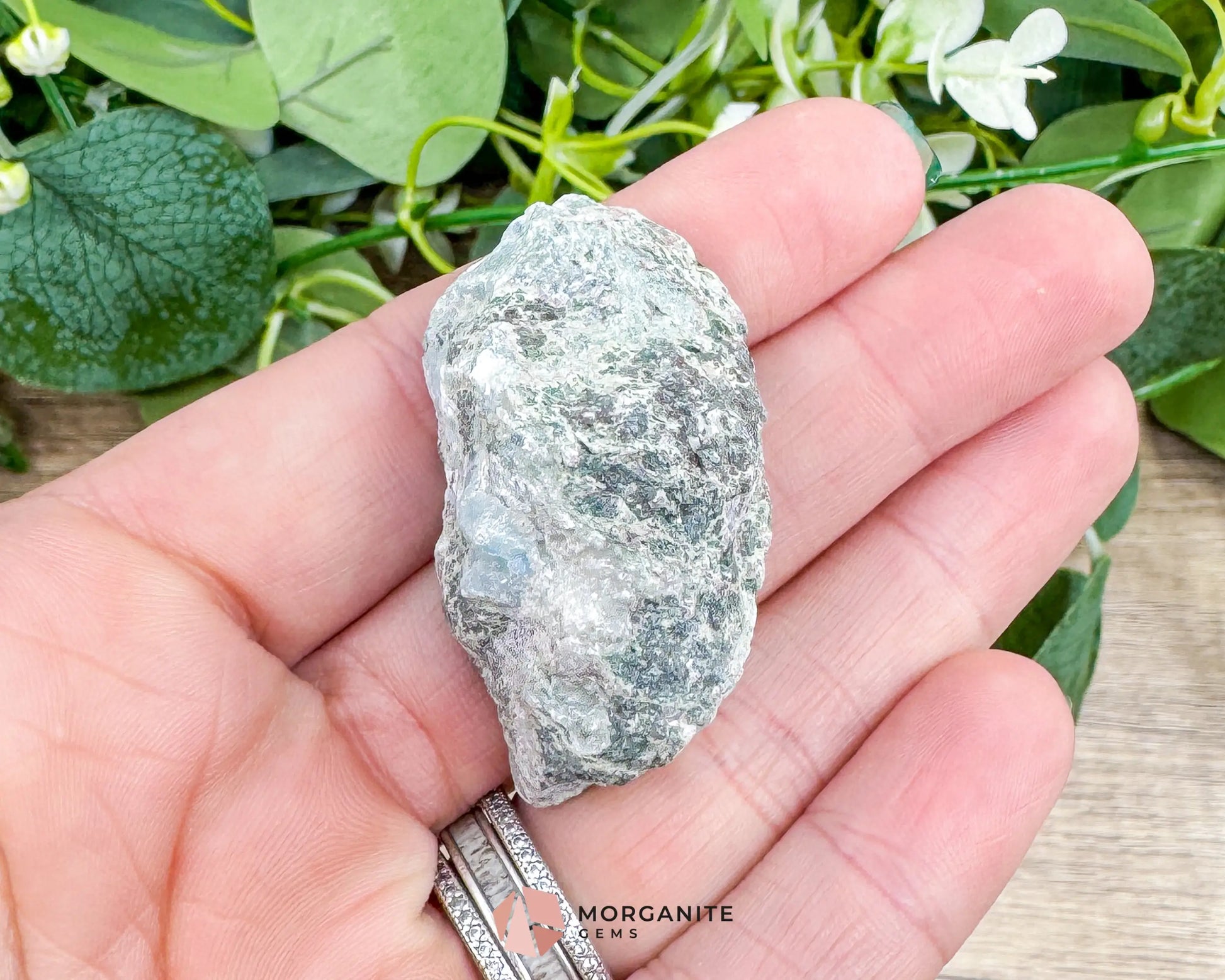 Raw Larimar with One Polished Side No. 21 | Rare Dominican Stone of Atlantis Crystal for Calm Healing & Feminine Energy