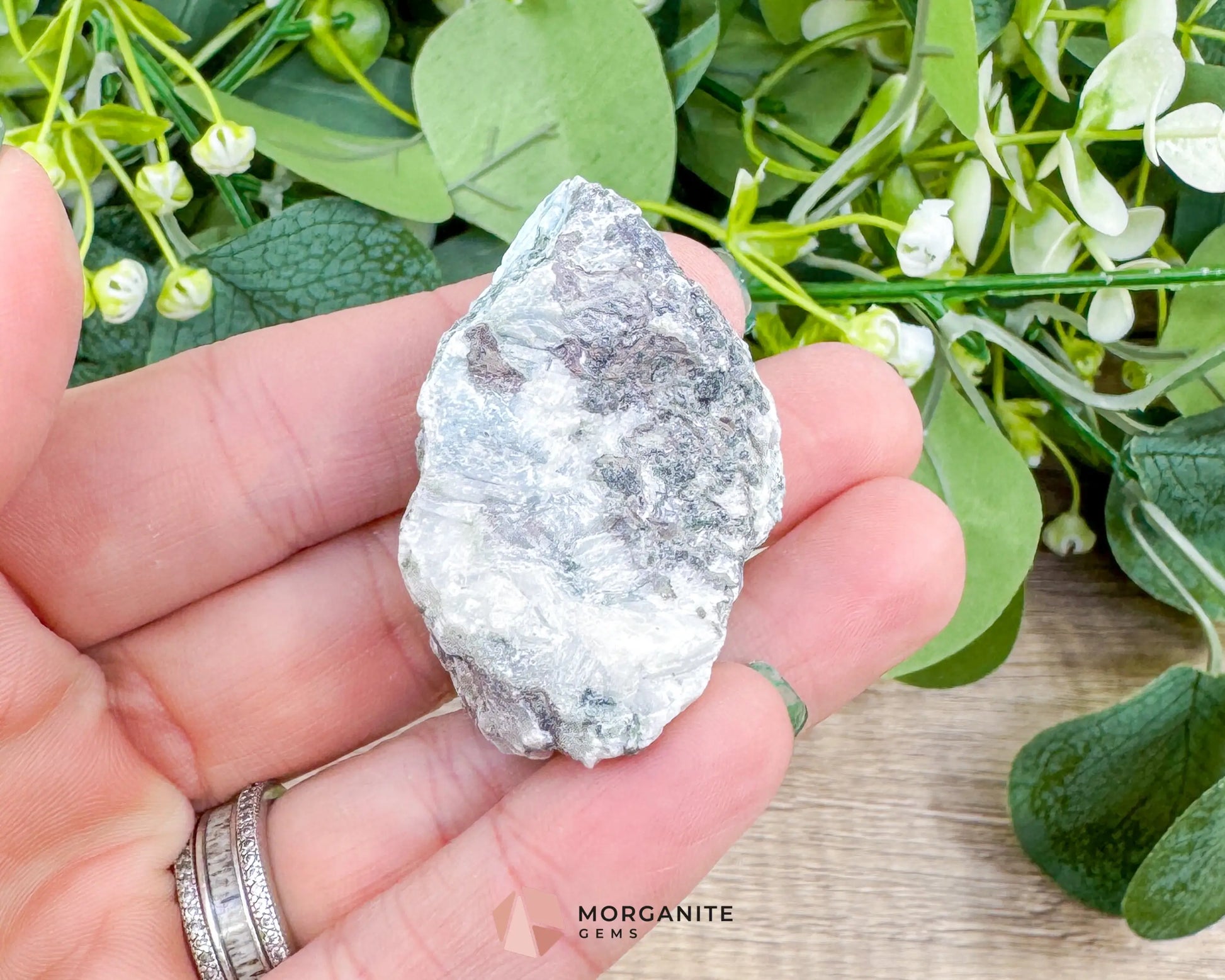 Raw Larimar with One Polished Side No. 30 | Rare Dominican Stone of Atlantis Crystal for Calm Healing & Intuitive
