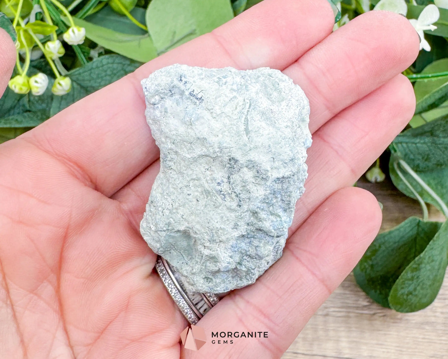 Raw Larimar with One Polished Side No. 33 | Rare Dominican Stone of Atlantis Crystal for Healing Clarity & Feminine