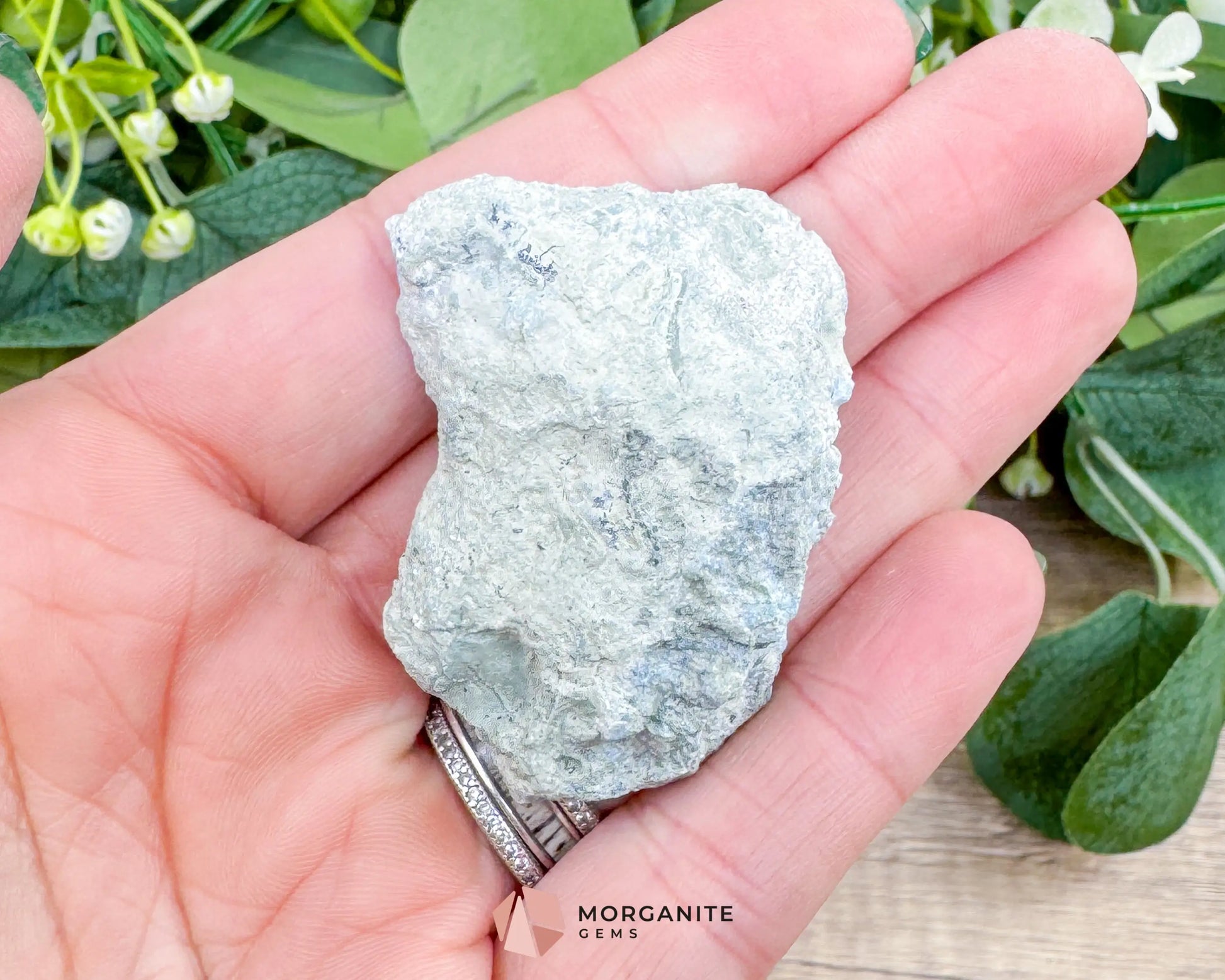 Raw Larimar with One Polished Side No. 33 | Rare Dominican Stone of Atlantis Crystal for Healing Clarity & Feminine