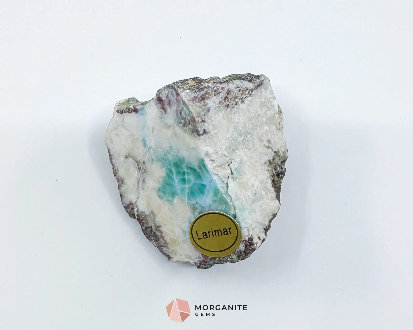 Raw Larimar with One Polished Side No. 4 | Rare Caribbean Stone of Atlantis Crystal for Emotional Healing &