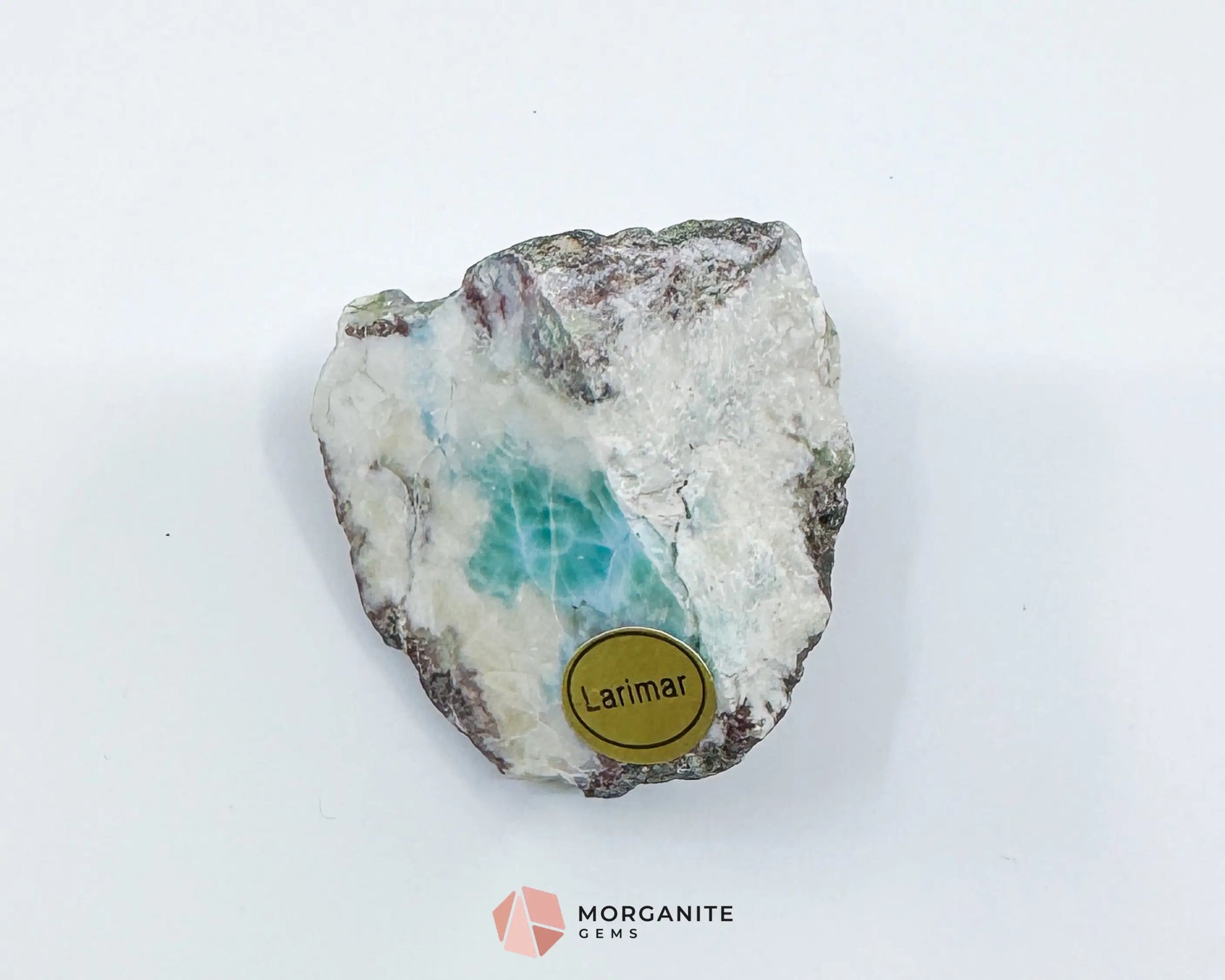 Raw Larimar with One Polished Side No. 4 | Rare Caribbean Stone of Atlantis Crystal for Emotional Healing &