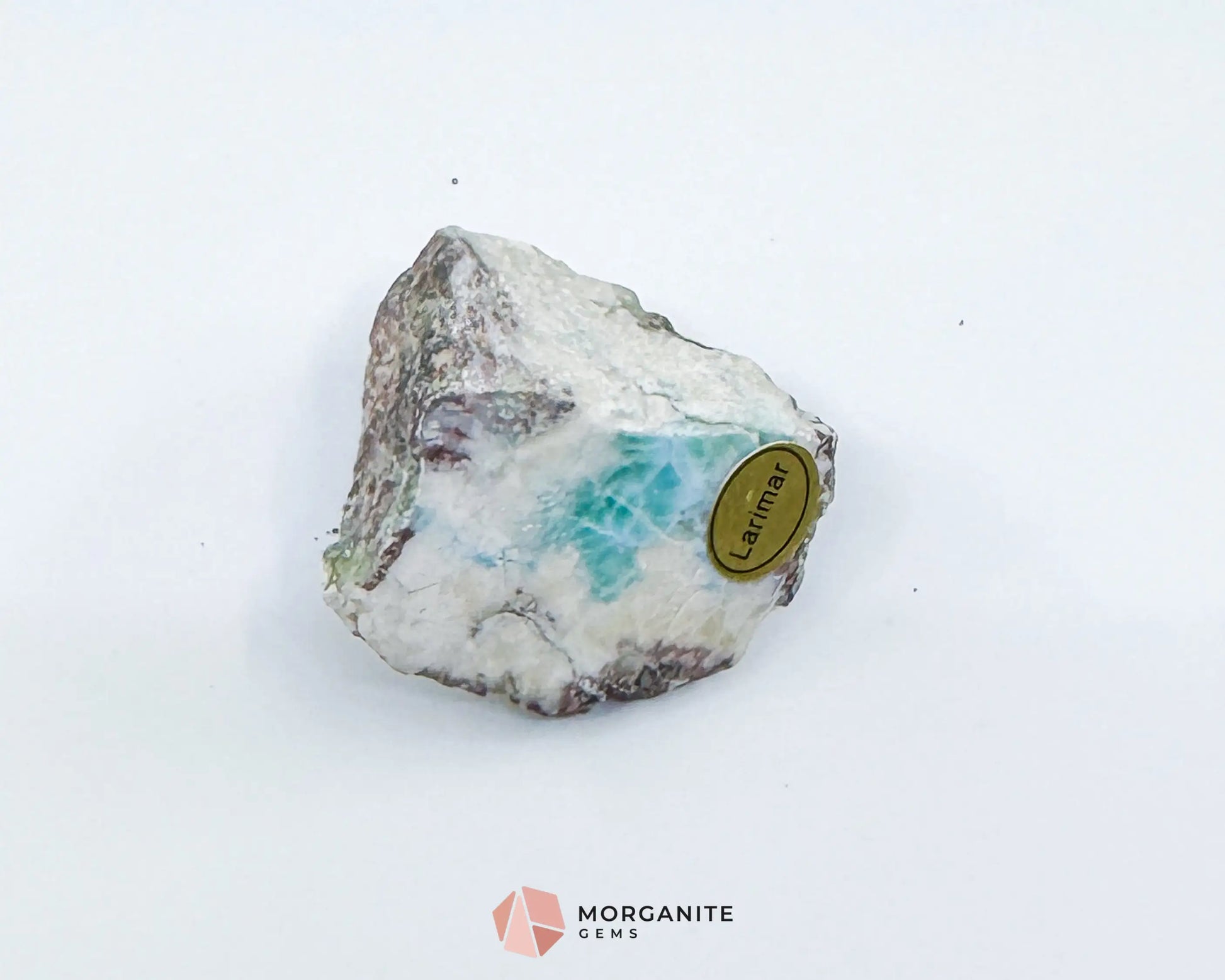 Raw Larimar with One Polished Side No. 4 | Rare Caribbean Stone of Atlantis Crystal for Emotional Healing &
