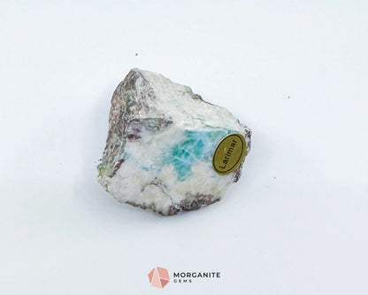 Raw Larimar with One Polished Side No. 4 | Rare Caribbean Stone of Atlantis Crystal for Emotional Healing &