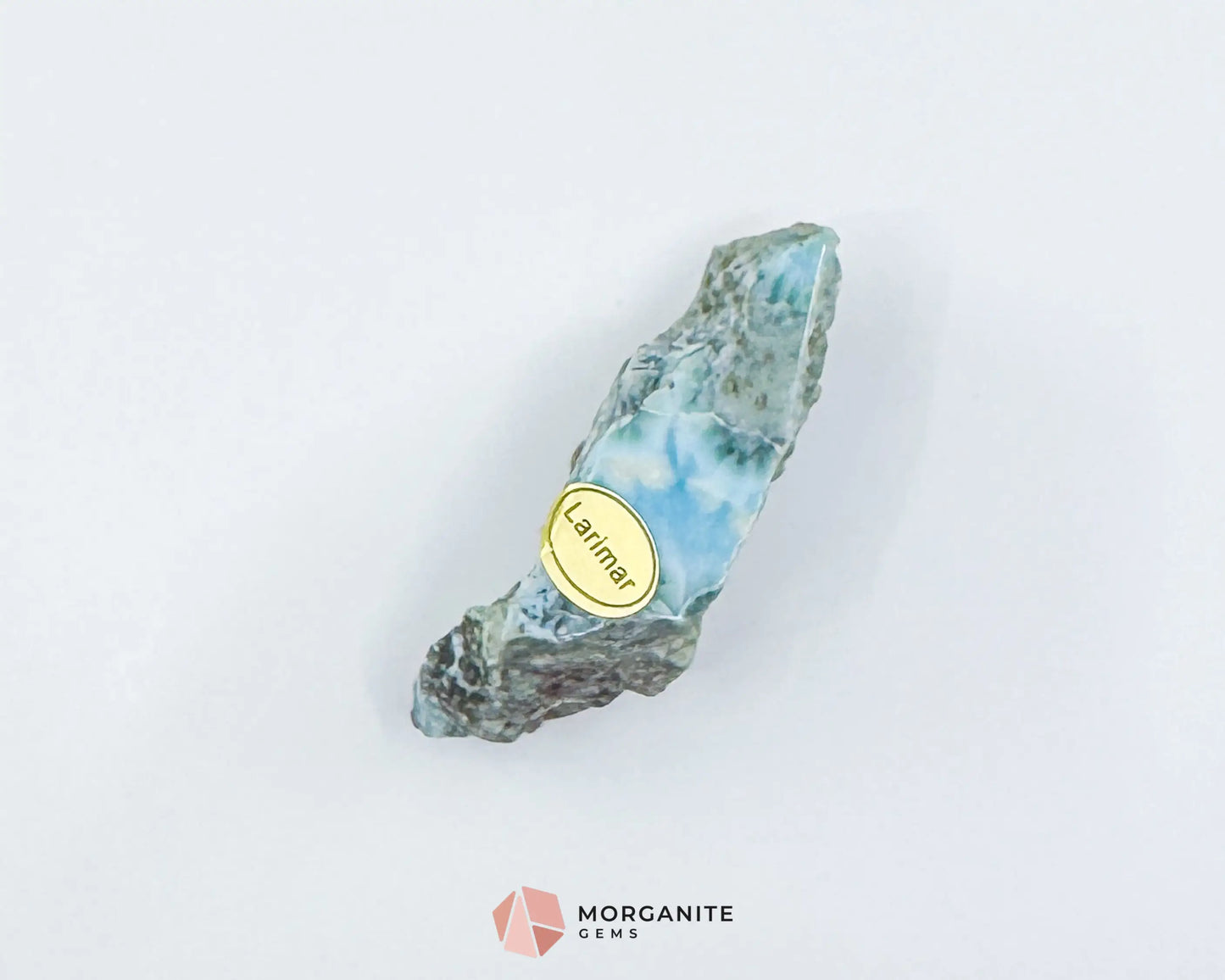 Raw Larimar with One Polished Side No. 9 | Rare Dominican Stone of Atlantis Crystal for Healing & Inner Calm