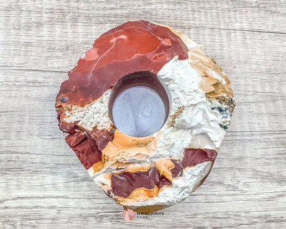 Raw Mookaite Candle Holder – Natural Earthy Elegance-Morganite Gems