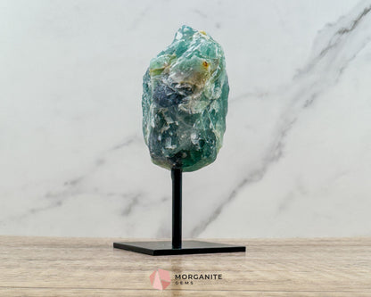 Raw Rainbow Fluorite on Metal Stand – Natural Crystal for Clarity & Energy - Metaphysical Crystals