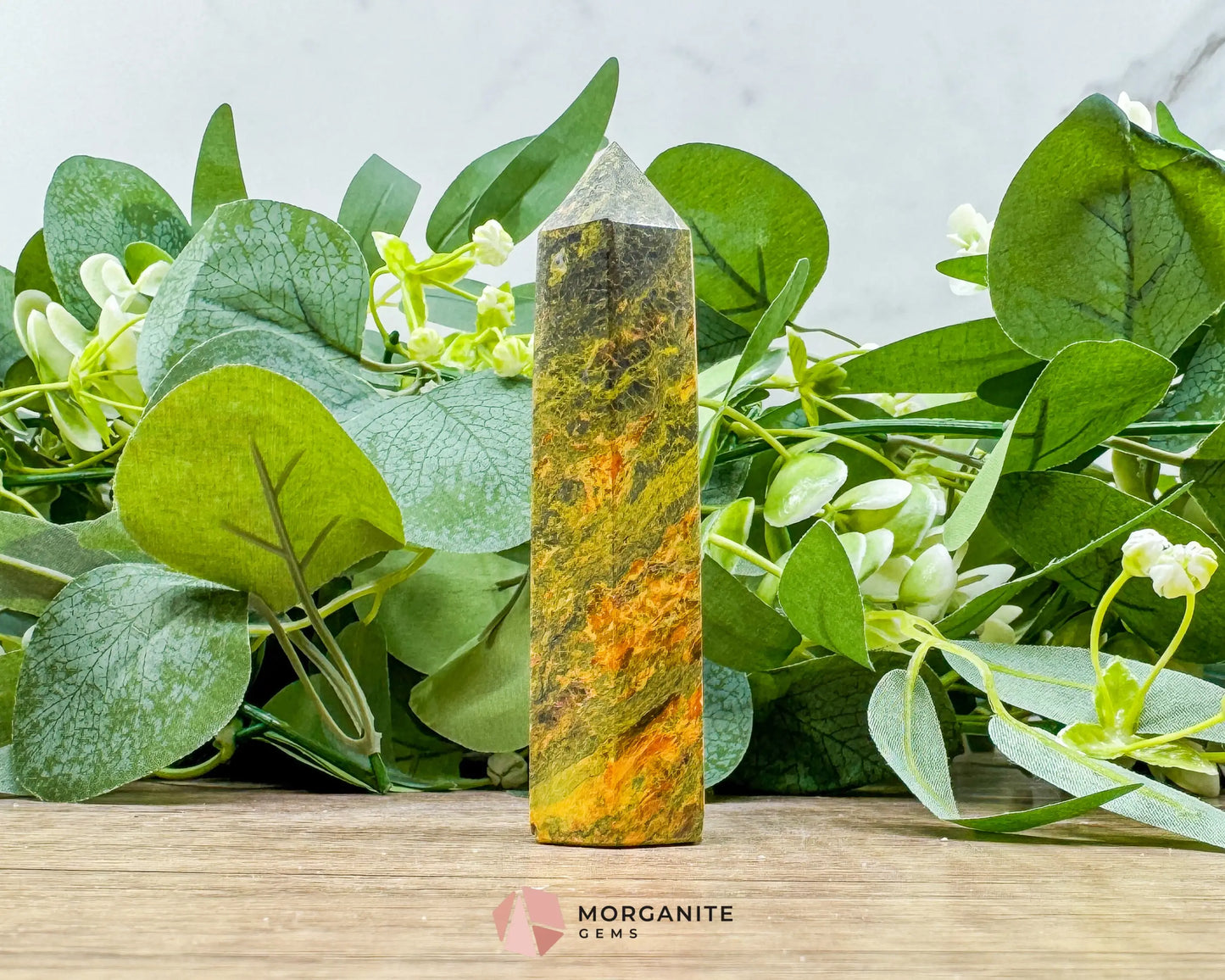 Realgar Tower – 4’’ Polished Crystal Point for Manifestation Insight & Transformation - Metaphysical Crystals