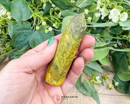 Realgar Tower – 4’’ Polished Crystal Point for Manifestation Insight & Transformation - Metaphysical Crystals