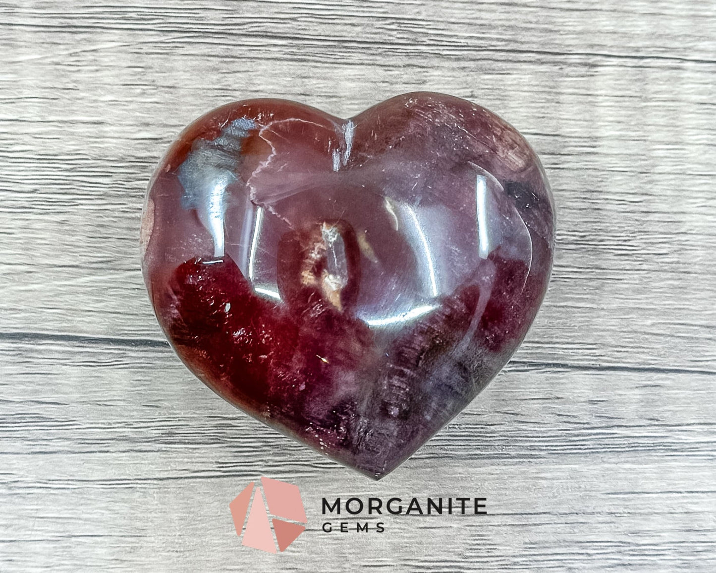 Red Agate Heart – Grounding and Protective Crystal for Emotional Strength and Balance-Morganite Gems