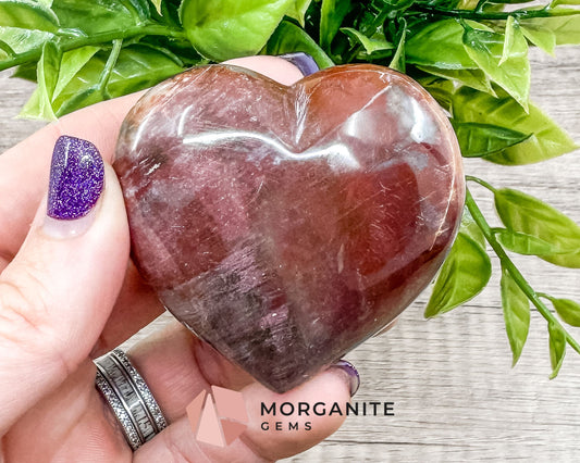 Red Agate Heart – Grounding and Protective Crystal for Emotional Strength and Balance-Morganite Gems