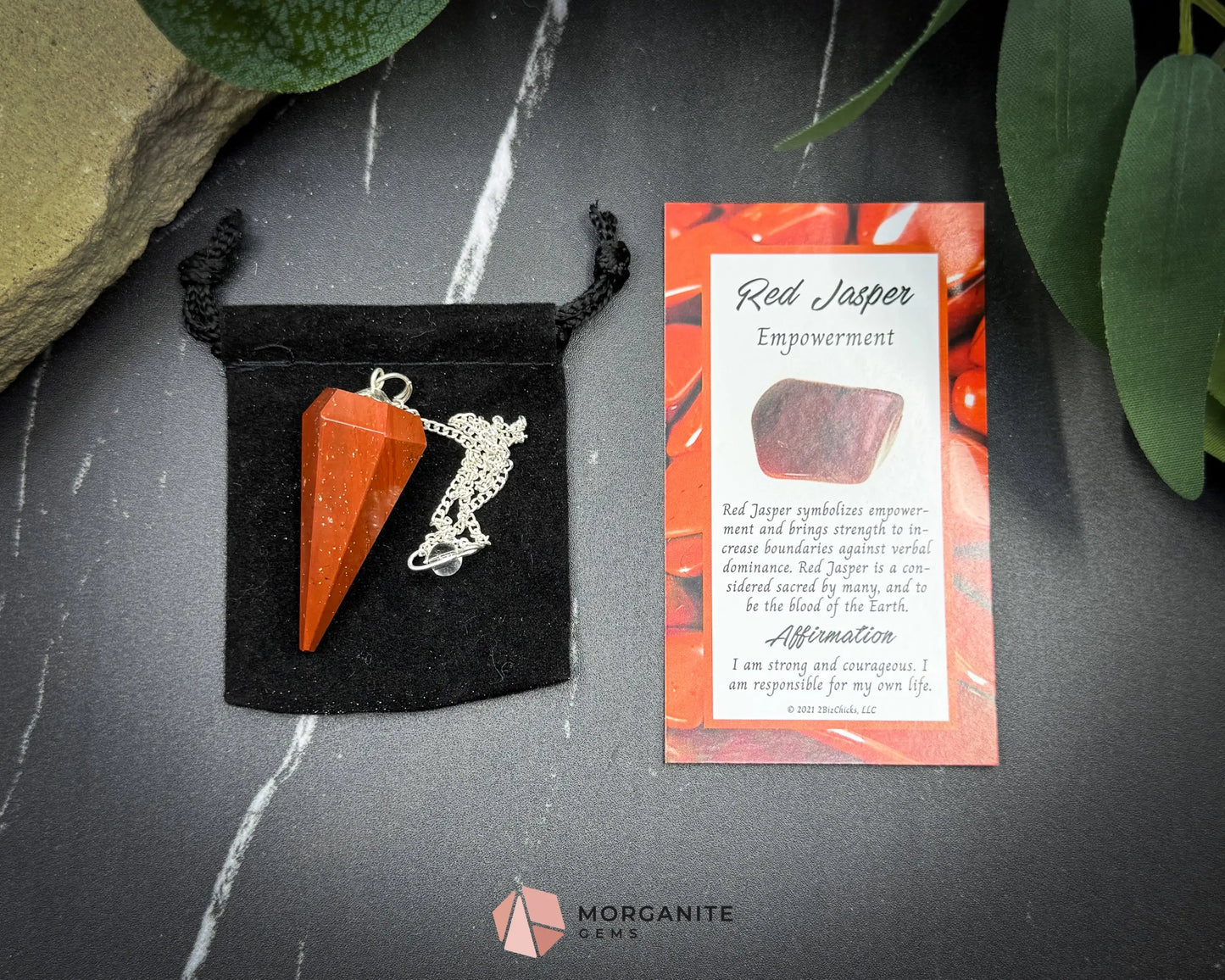 Red Jasper Pendulum for Courage Stability & Grounded Energy - Metaphysical Crystals