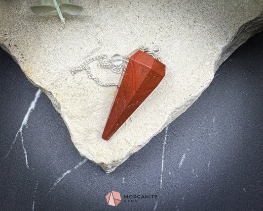 Red Jasper Pendulum for Courage Stability & Grounded Energy - Metaphysical Crystals