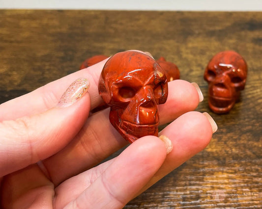 Red Jasper Skull Carving-Morganite Gems