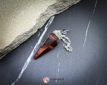 Red Tiger’s Eye Crystal Pendulum for Motivation Passion & Focus - Metaphysical Crystals