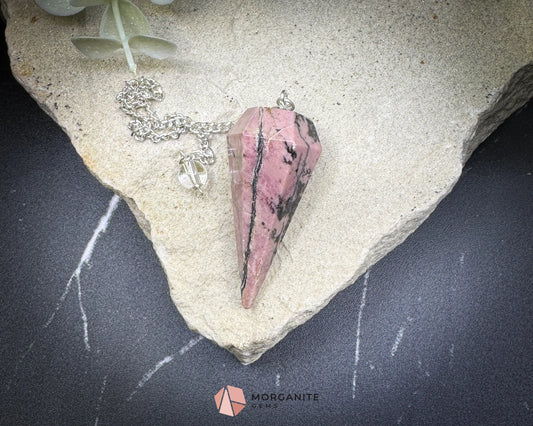 Rhodonite Pendulum for Love Emotional Healing & Heart Balance - Metaphysical Crystals