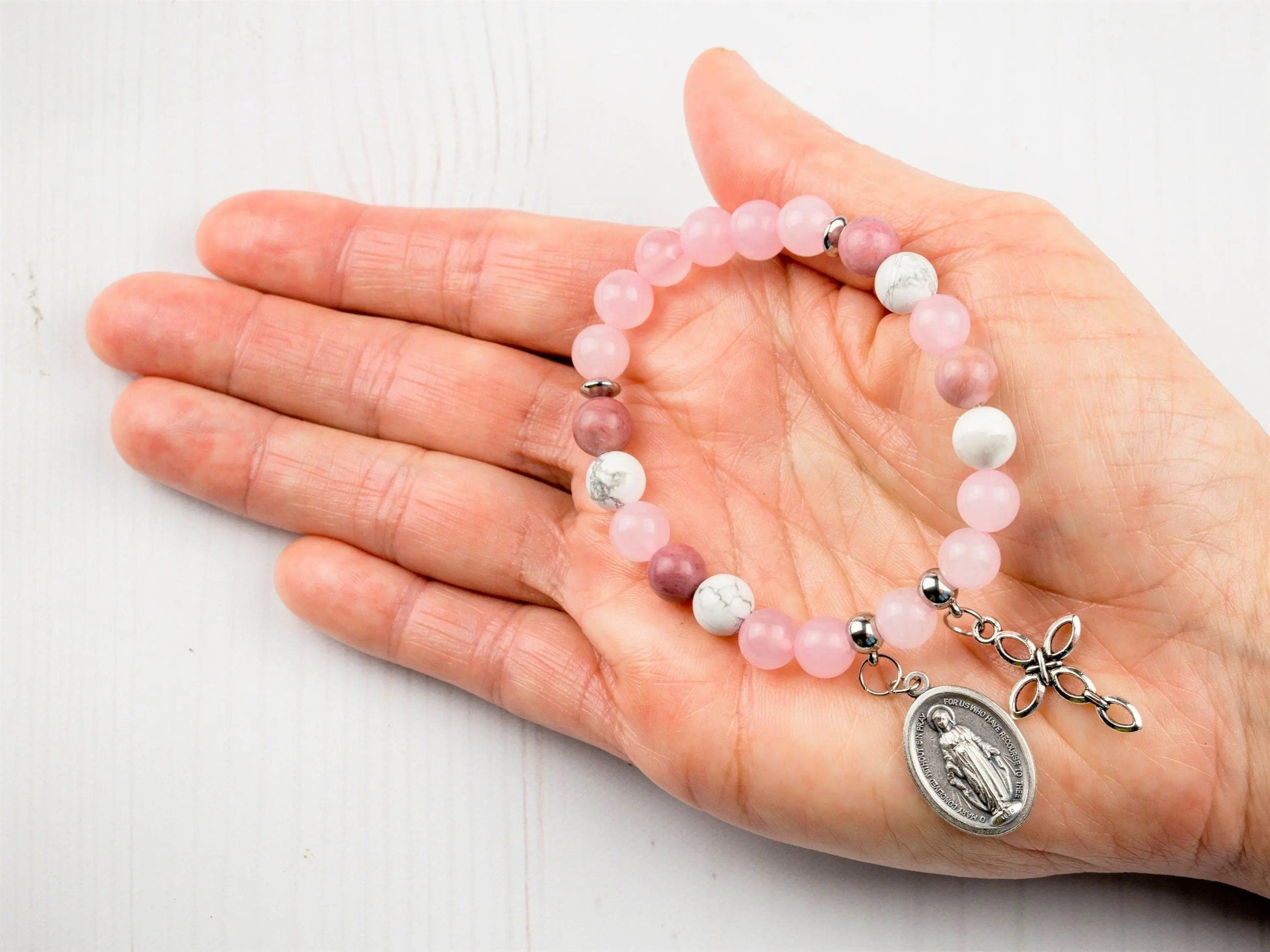 Rosary Bracelet-Morganite Gems