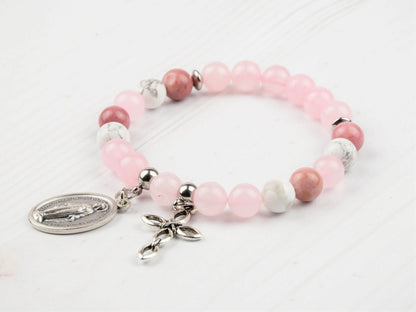 Rosary Bracelet-Morganite Gems