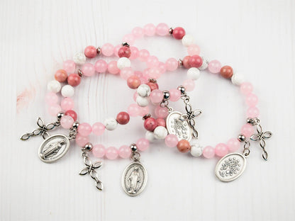 Rosary Bracelet-Morganite Gems