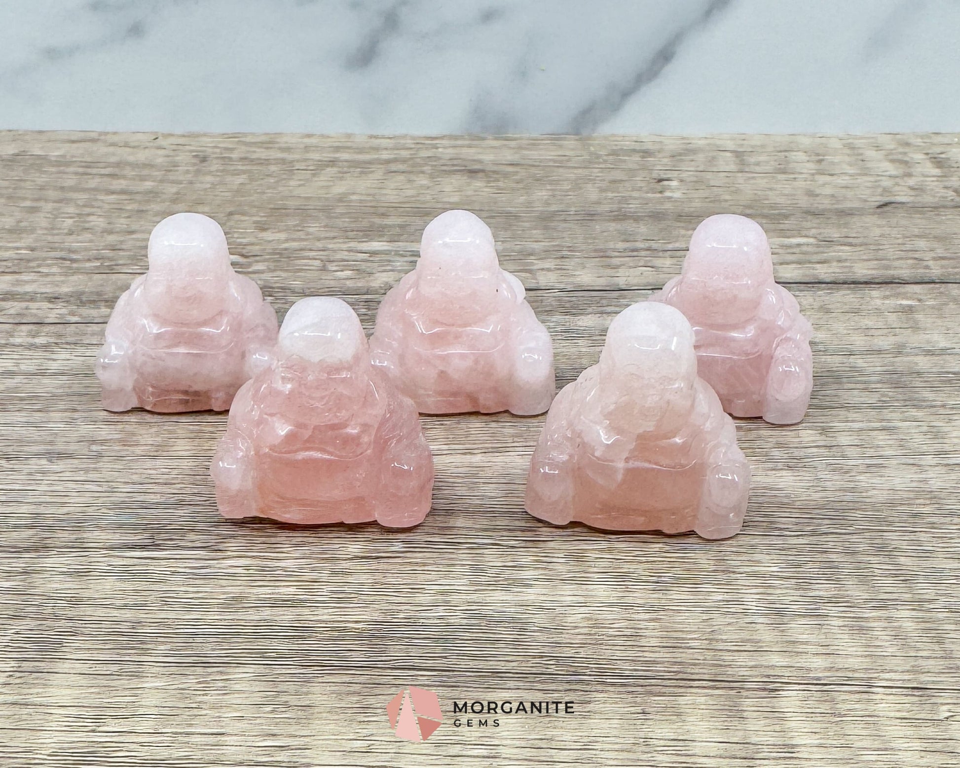 Rose Quartz Fat Belly Buddha Maitreya Carving – A Symbol of Love and Abundance-Morganite Gems