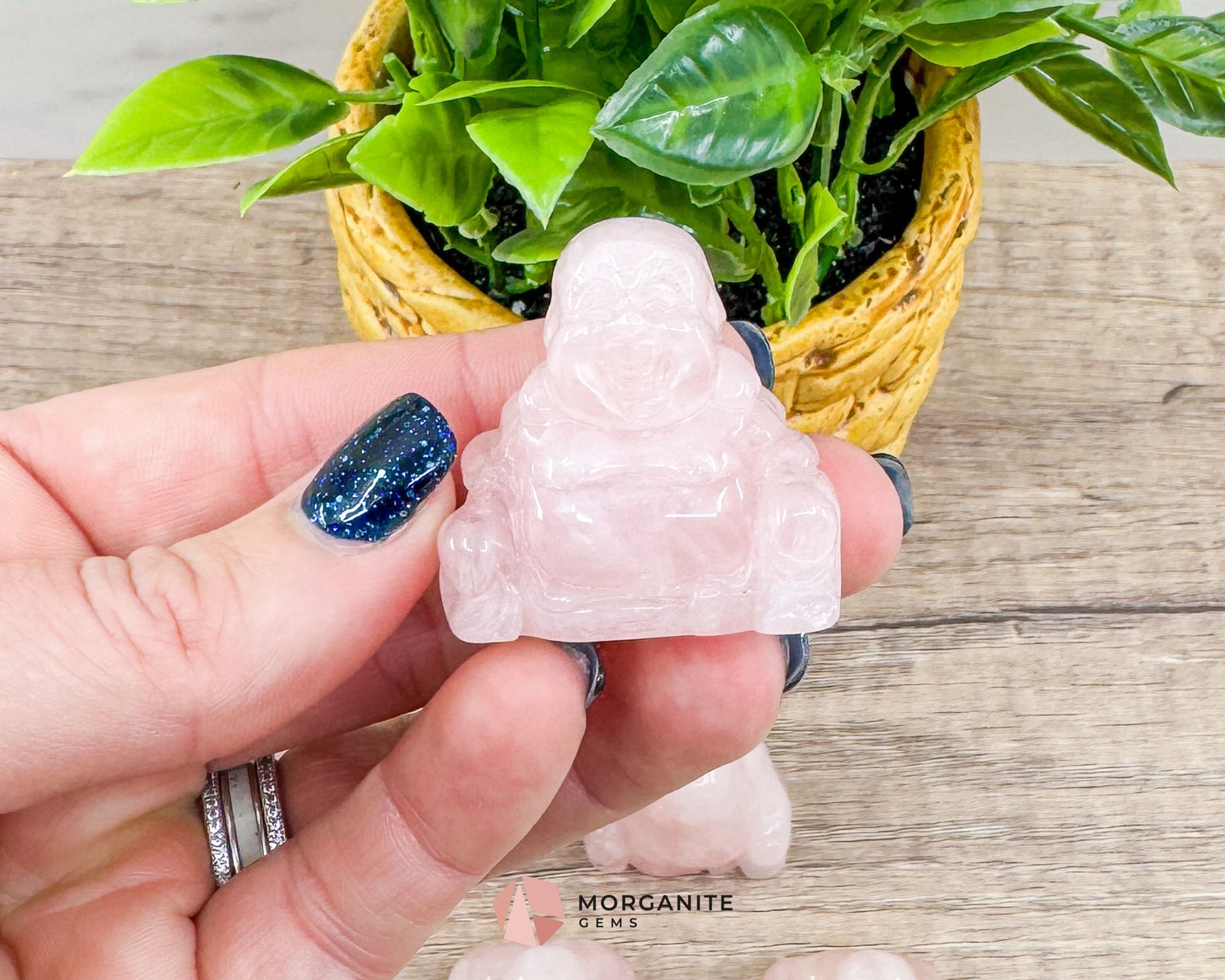 Rose Quartz Fat Belly Buddha Maitreya Carving – A Symbol of Love and Abundance-Morganite Gems