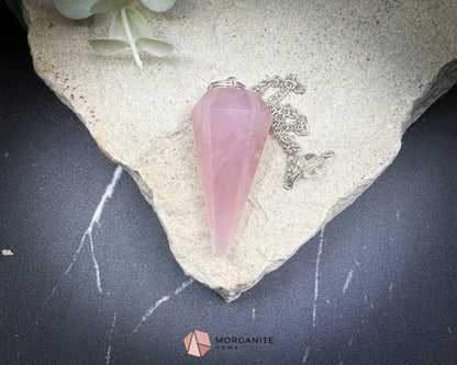 Rose Quartz Pendulum for Love & Heart Chakra Healing - Metaphysical Crystals