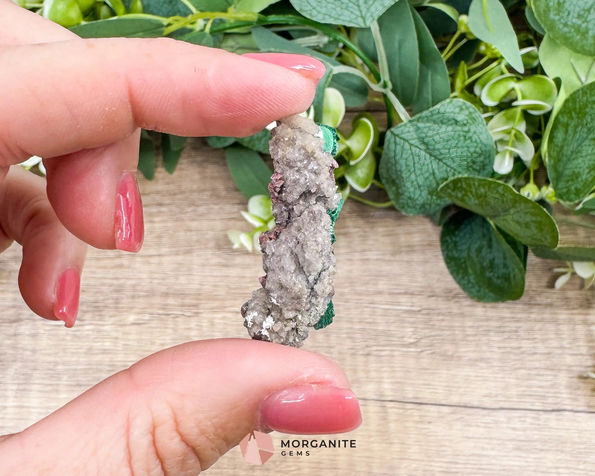 Malachite Cobaltoan Dolomite Quartz – Natural Specimen 1.77g (37×14mm) – Display Case Included - Metaphysical Crystals