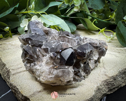 Rough Smoky Quartz Candle Holder No. 1 – Natural Crystal Tealight for Protection Grounding & Warm Energy - Metaphysical