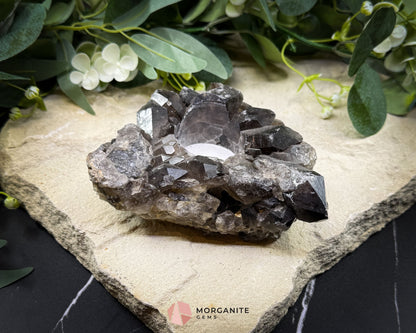Rough Smoky Quartz Candle Holder No. 1 – Natural Crystal Tealight for Protection Grounding & Warm Energy - Metaphysical