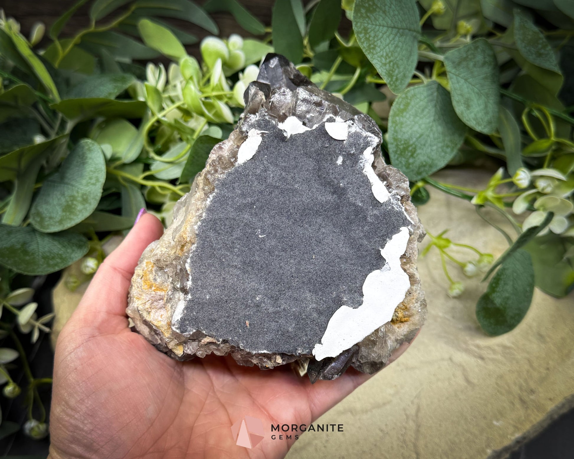 Rough Smoky Quartz Candle Holder No. 1 – Natural Crystal Tealight for Protection Grounding & Warm Energy - Metaphysical