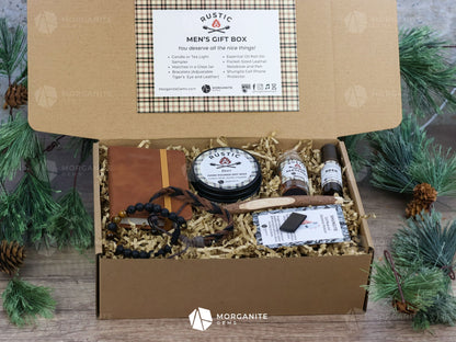 Rustic Gift Box for Men-Morganite Gems