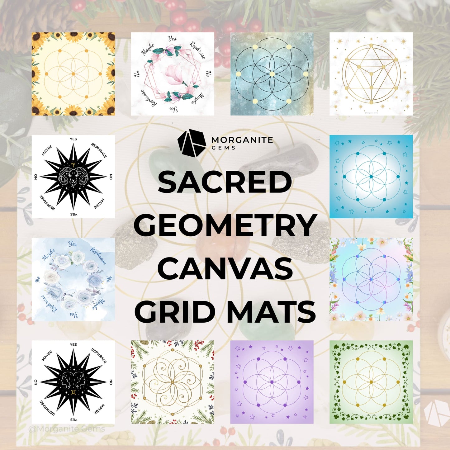 Sacred Geometry Canvas Grids – Multiple Styles & Sizes (Mini Small Large)